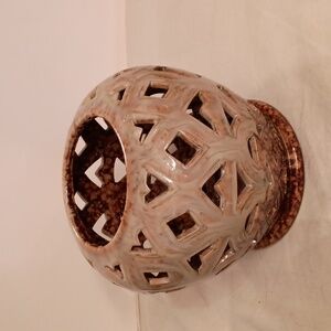 Pierced Ceramic Candle Holder